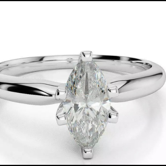 1ctw Diamond Marquise genuine diamond set in 14 k - Picture 1 of 5